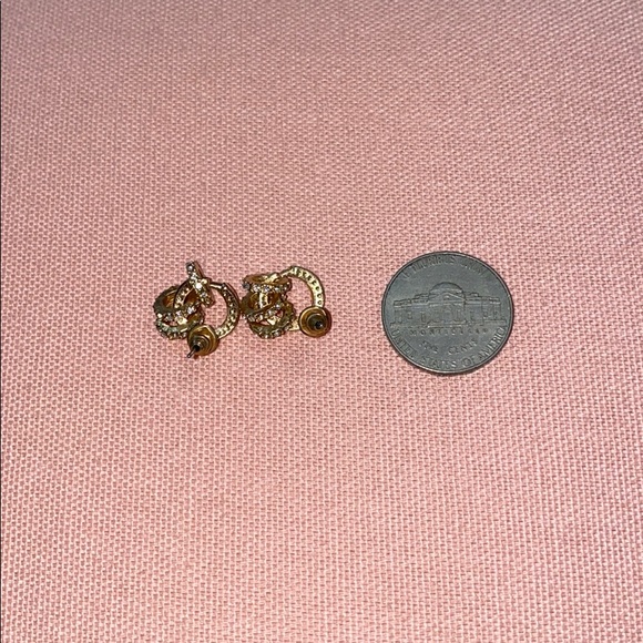 Circle Link Gold & Crystal Earrings - Picture 4 of 4